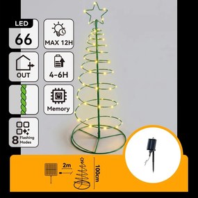 Aigostar - Napelemes karácsonyi LED dekoráció LED/0,59W/3,7V 100 cm IP65 meleg fehér