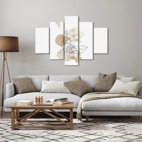 Kép - Bézs virágok pillangóval N⁰1 (150x105 cm)