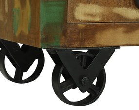 Oldalszekrény 3 Fiókkal 80x30x65 cm Tömörfa Újrahasznosított