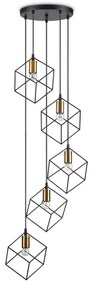 Ideal Lux - Csillár zsinóron ICE 5xE27/60W/230V átm. 50 cm fekete