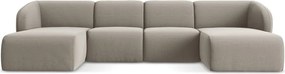 Világosbarna bársony sarokkanapé (U alakú) Lani – Makamii