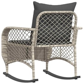 szürke polyrattan kerti hintaszék párnákkal