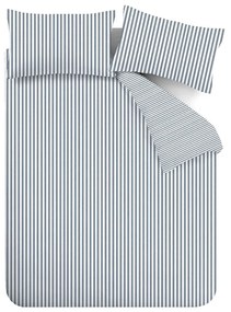 Kék egyszemélyes flanel ágyneműhuzat 135x200 cm Stripe – Catherine Lansfield