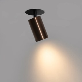 Modern beépíthető spotlámpa sötét bronz GU10 50 mm - Chels