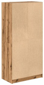 kézműves tölgy szerelt fa magasszekrény ajtókkal 68x37x142 cm