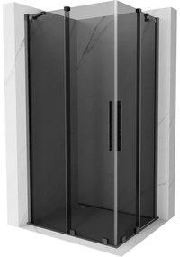 Mexen Velar Duo, zuhanykabin tolóajtóval 90 x 80 cm, 8mm szürke üveg, polírozott grafit, 871-090-080-42-66