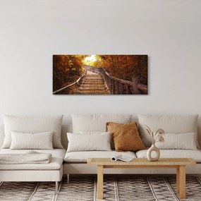 Kép - Lépcsők a természetben ősszel (120x50 cm)