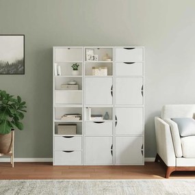 6 db fehér tömörfa fenyőfa oldalsó szekrény ODDA 40x24x79 cm