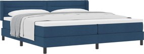 vidaXL Boxrugós ágy matracmal fejtámlával Kék 200 x 200 cm Poliészter