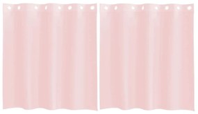 2 db világos rózsaszínű fátyolfüggönyök rojtokkal 140x140 cm