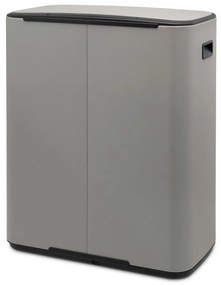 Világosszürke acél szelektív pedálos szemetes 60 l Bo – Brabantia