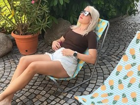 2 db összecsukható strandnyugágy szett SAND PINEAPPLE, színes