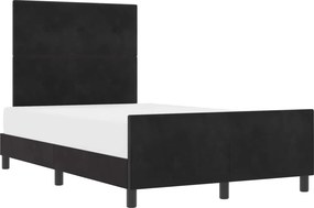 vidaXL Boxrugós ágy fejtámlával Fekete 120 x 200 cm Bársony