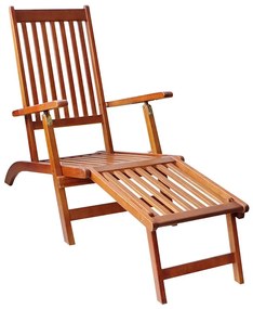 Tömör akácfa kültéri napozószék lábtartóval és párnával