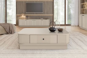 Vesper dohányzóasztal 103x60 cm fiókkal lábazaton - kasmír / fekete fogantyú