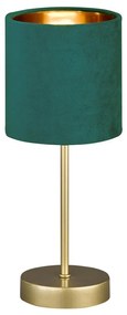 Zöld-aranyszínű fém asztali lámpa textil búrával (magasság 34 cm) Aura – Fischer &amp; Honsel