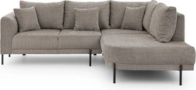 Szürkésbarna zsenília sarokkanapé (jobb oldali-L alakú) Mauris – Ropez