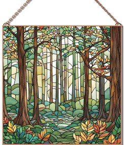 Stained-Glass-Forest-2 üvegkép, falikép