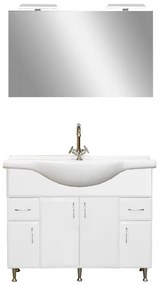 VERTEX Bianca Prime 105 komplett fürdőszobabútor, magasfényű fehér színben (Komplett fürdőszoba bútor)
