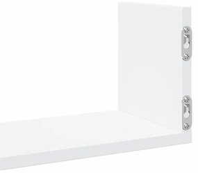 3 db fehér szerelt fa fali polc 58 x 18 x 18 cm