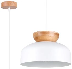 Sollux SL.1350 - Csillár zsinóron MARION 1xE27/15W/230V átm. 29,5 cm fehér