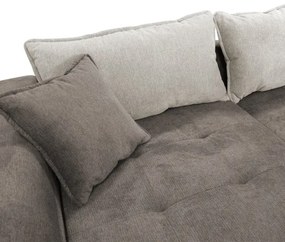 Kihúzható, tárolóval ellátott L-alakú balos sarok ülőgarnitúra LAGOA taupe/szürke