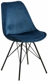 Eris design szék, kék bársony