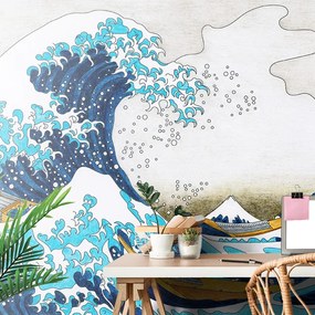 Tapéta reprodukció A nagy hullám Kanagawánál- Kacušika Hokusai