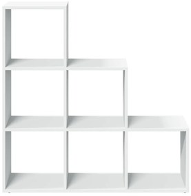 3 szintes fehér szerelt fa térelválasztó könyvespolc 99x29x99cm