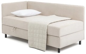 Bézs kárpitozott ágyneműtartós egyszemélyes ágy matraccal 120x200 cm Avela – Bonami Selection