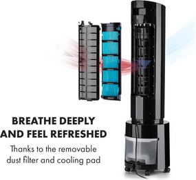 Klarstein Waterfall, léghűtő, 45 W, 4 liter, 2 hűtőakkumulátor, hordozható