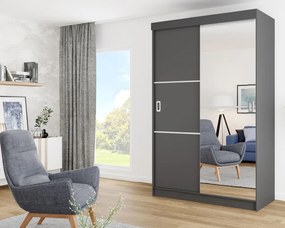 Bill 2 138 Tolóajtós Szekrény 138cm, Grafit