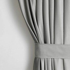 Világosszürke bársony dimout (részleges sötétítő) függöny 140x270 cm Pleat – Restilo