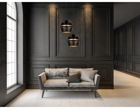 Csillár zsinóron PARIS 2xE27/60W/230V fekete/arany