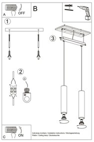 Sollux SL.1241 - Csillár zsinóron LAGOS 2xGU10/10W/230V arany