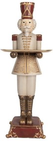 Nagy diótörő figura szürke arany tálcával 61 cm