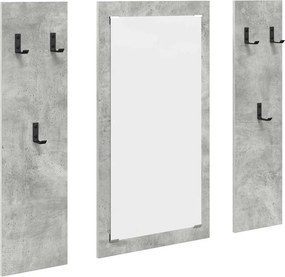vidaXL Fali Kabáthorog tárolóval Beton Szürke 96 x 1,5 x 90 cm Faanyag