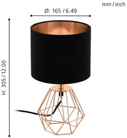 Eglo 95787- Asztali lámpa CARLTON 2 1xE14/60W/230V