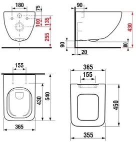 JIKA H8669540000001 - Falra szerelhető WC PURE + SoftClose WC-ülőke PURE