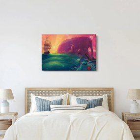 Kép - Olajfestmény, Vitorlázás egy fantasztikus birodalomba (90x60 cm)