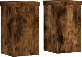 vidaXL 2 db füstös tölgy szerelt fa növénytartó állvány 10 x 10 x 18cm