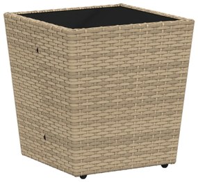 3 darabos Kerti Bistro Szett párnákkal Bézs Poly Rattan