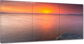 Vászonkép 120x60 Sziklák Tenger Naplemente