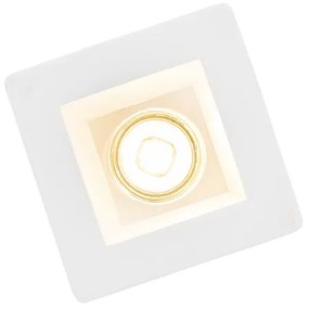6 darabos süllyesztett spotlámpa készlet fehér 12 cm-es négyzet alakú - Gypsy Stucco