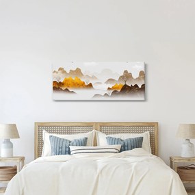 Kép - Hegyek a ködben (120x50 cm)