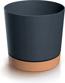 Tubos Pm virágcserép tállal antracit/matt barna 39 cm