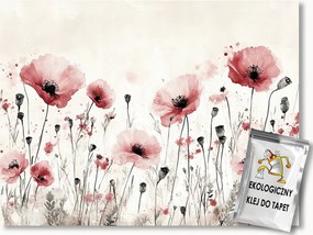 Fotótapéta Flizelina Természet Kert Rét Pipacsok Tavasz 200x140 ragasztó