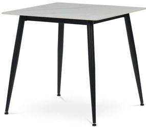 Étkezőasztal 80×80 cm, Kerámia Márvány Lappal. HT-398M WT
