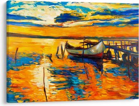 Kép - Hajó naplementekor (70x50 cm)