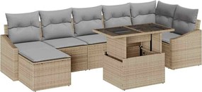 vidaXL Kerti Kanapé Szett párnával 8 pcs Beige és Világosszürke